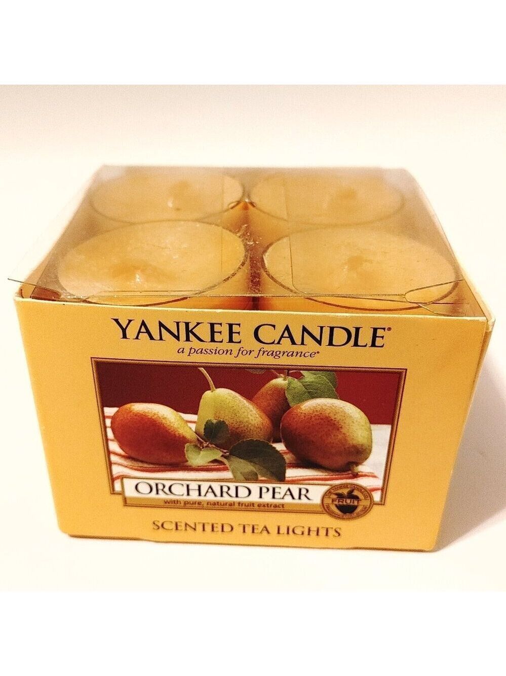 YANKEE CANDLE Orchard Pear Scented Tea Lights BOX of 12 BNIP